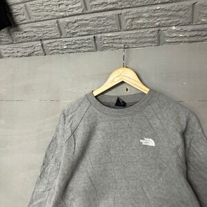 The North Face Mens Large Gray Raglan Sleeve Crewneck Sweatshirt Embroidered L